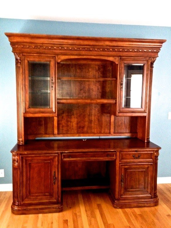 Hooker seven seas computer desk hutch office chair