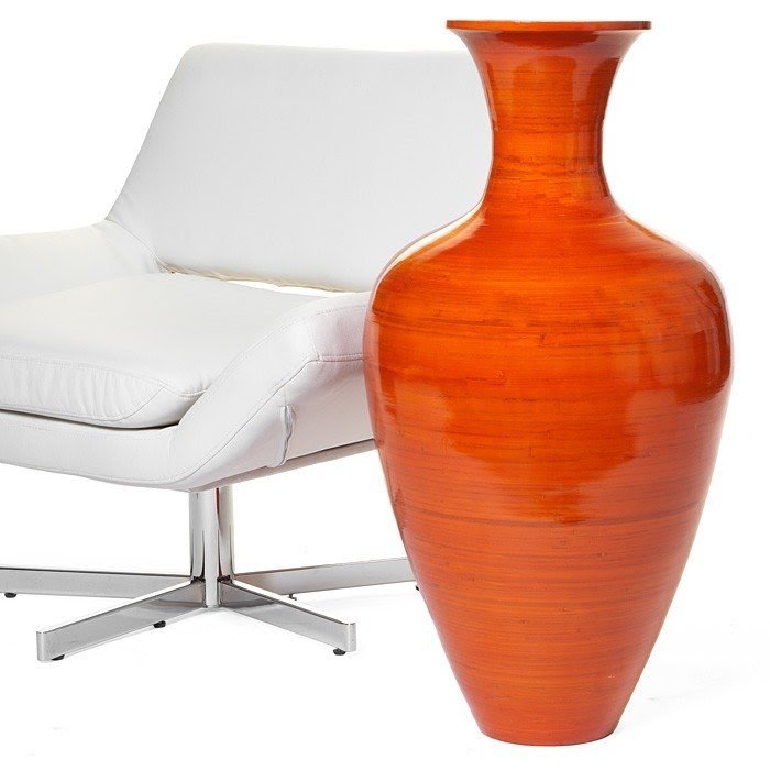 Orange floor vase