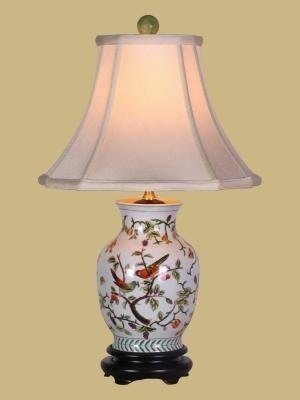SONG BIRDS PORCELAIN VASE LAMP
