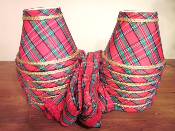 Christmas plaid lamp shades and chain