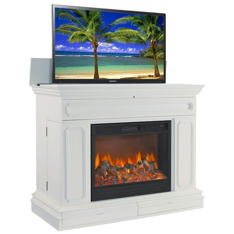 Com remington white tv lift cabinet electric fireplace at