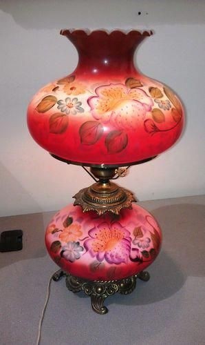 Gone with the wind style hand painted red w flowers