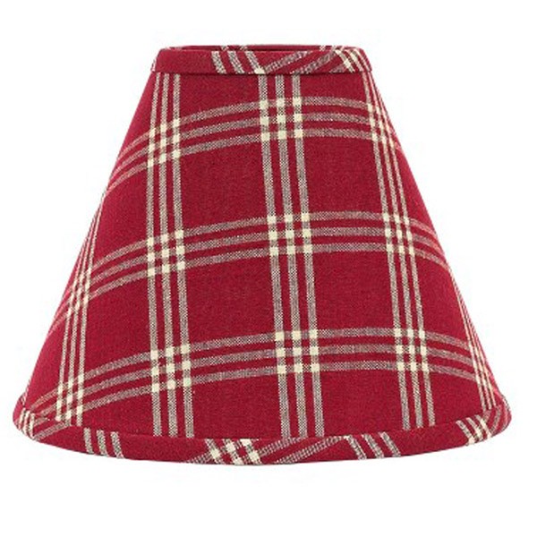 Home Collection by Raghu Middletown Check Candle Clip Lampshade, 6-Inch, Barn Red