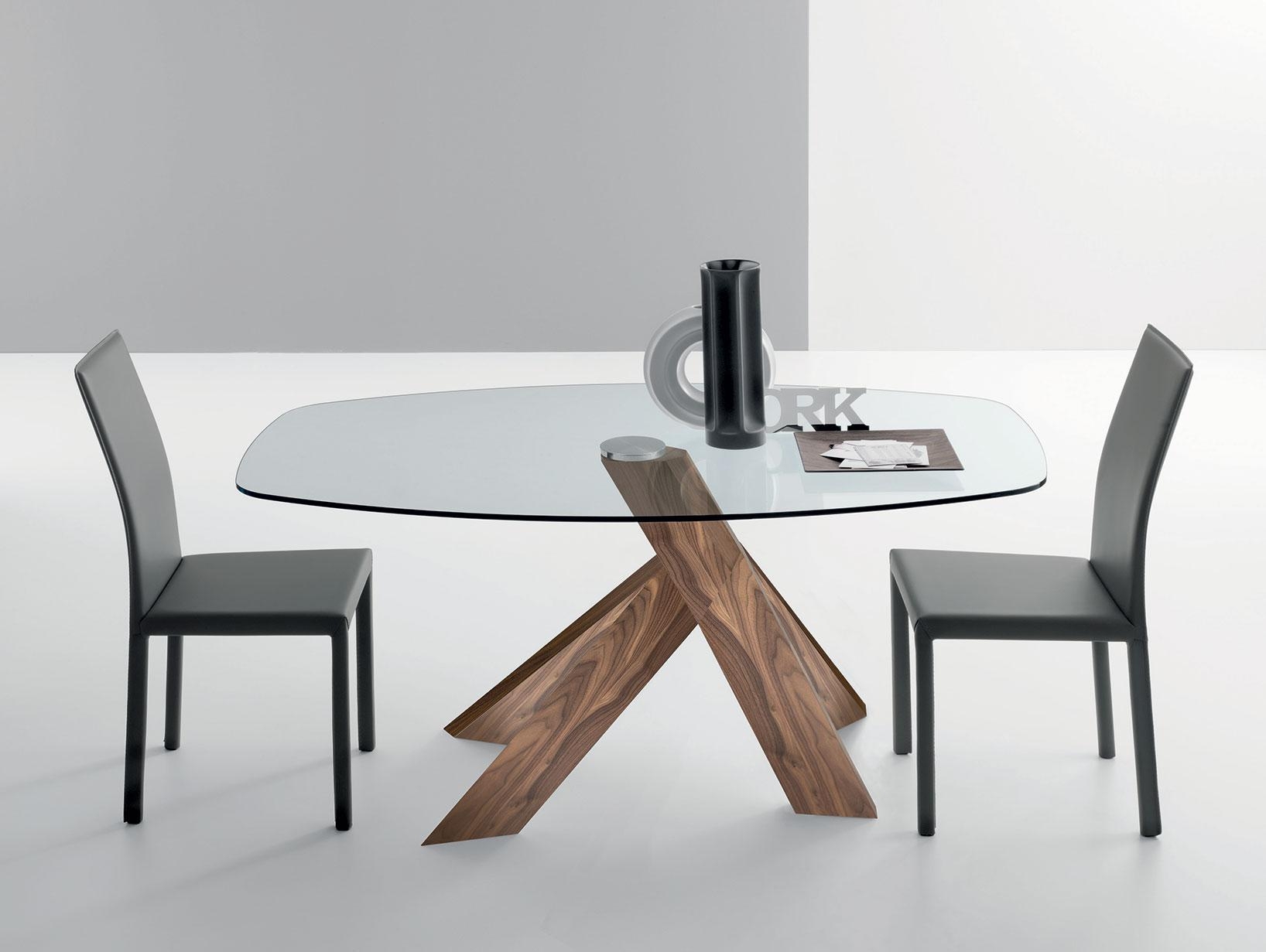 Moa oval or round dining table fixed table with base