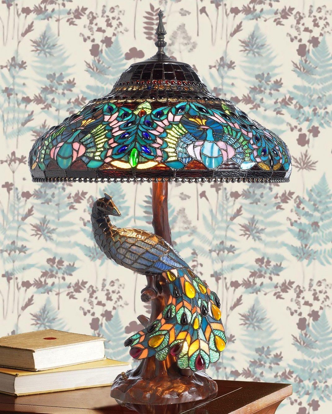 Peacock tiffany lamp 4