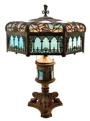 Slag glass lamp 5