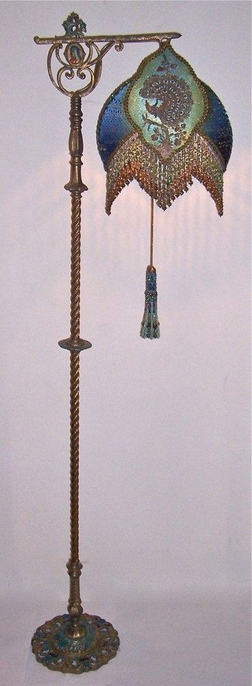 Cleopatras peacock antique bridge floor lamp hand by peacockgypsy