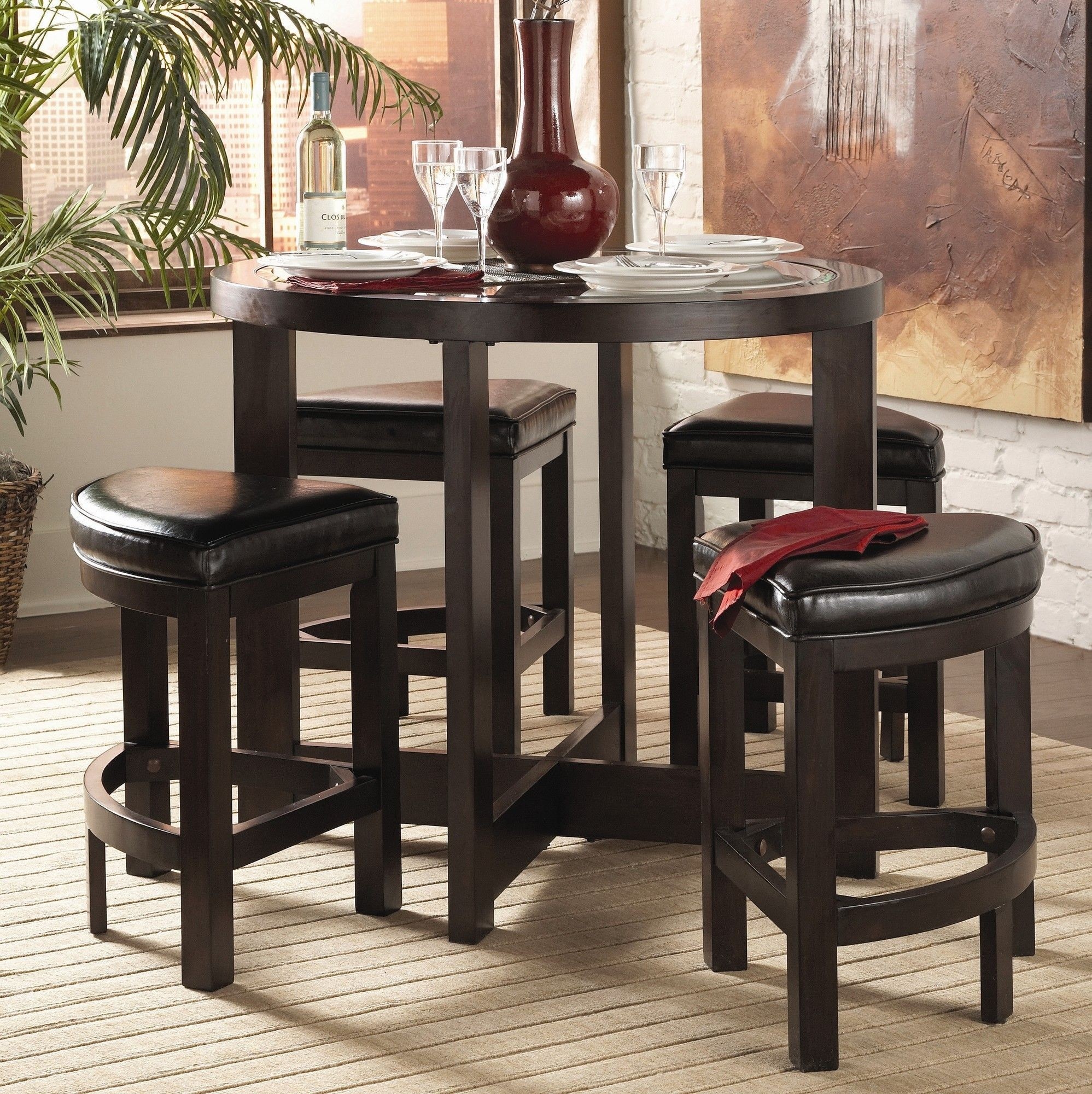 Counter height table set black kitchen dining counter height table