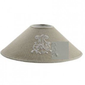 Linen monogrammed coolie shade 30cm