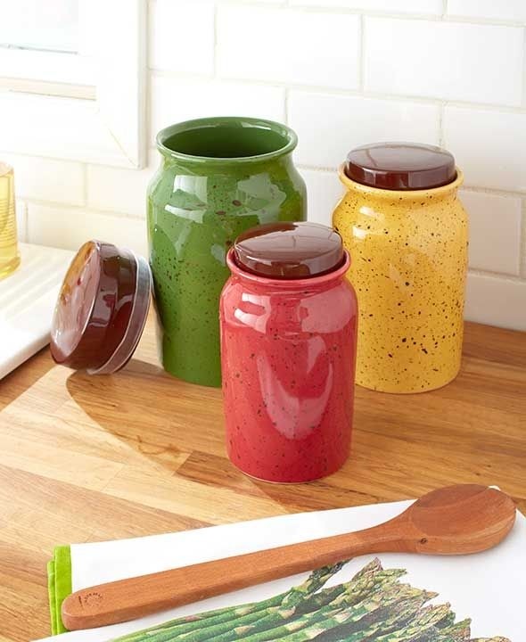 Vintage mushroom canister set