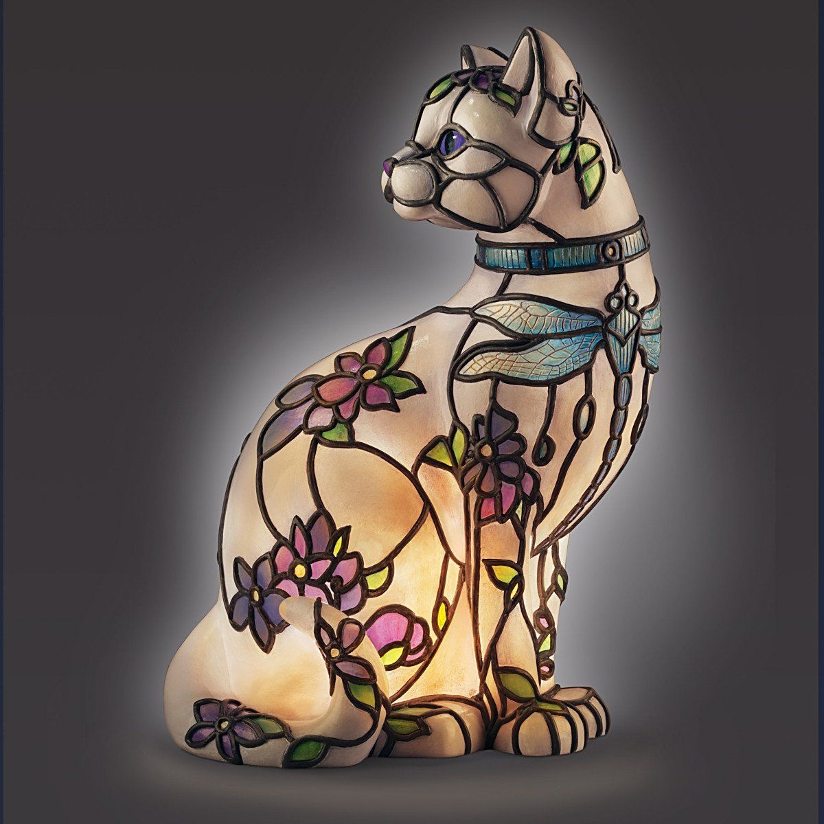 Cat Accent Lamp: SophistiCat Handcrafted Translucent Accent Lamp by The Bradford Exchange