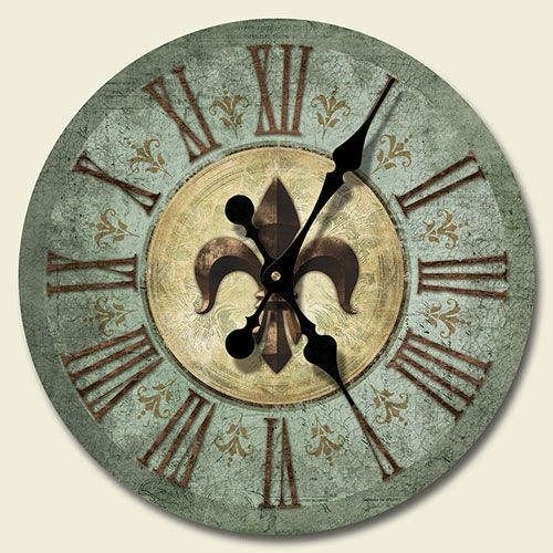 Fleur De Lis Wall Clock Tuscan Shabby French Country Bourbon Street Chic Decor