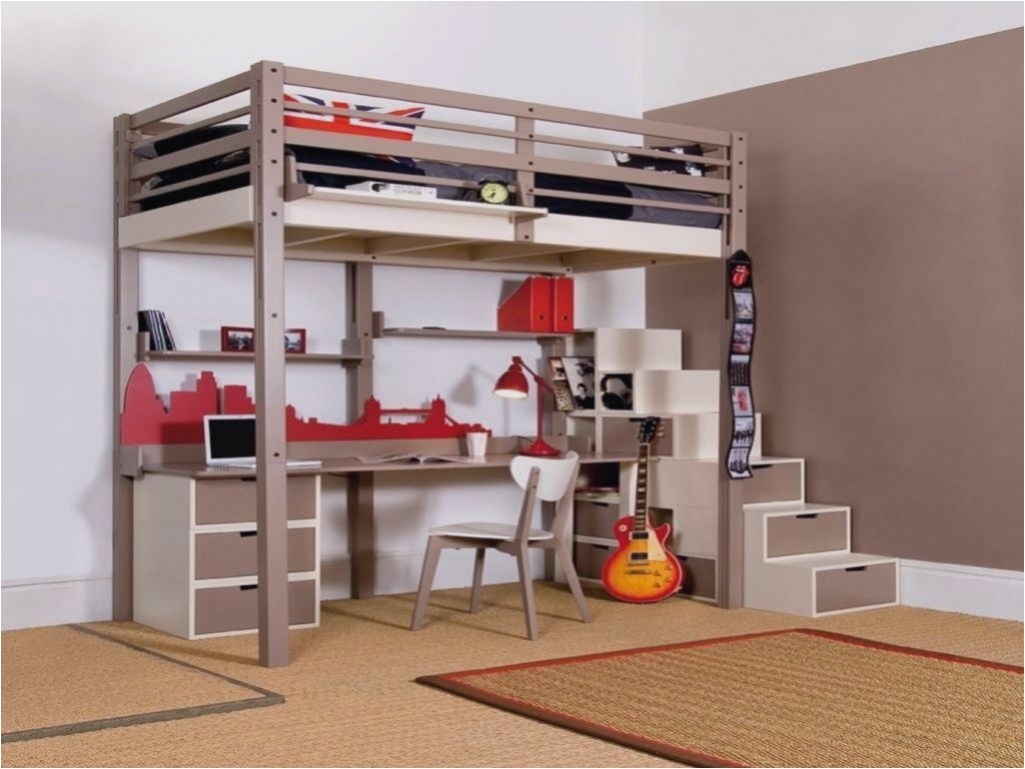 Loft bed with desk and drawers 2