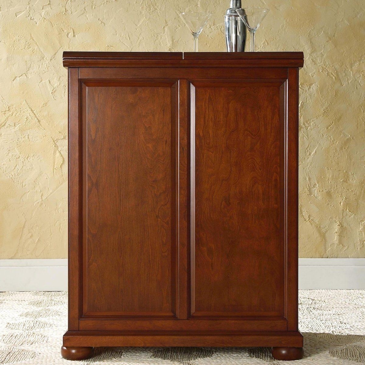 Solid wood bar cabinet