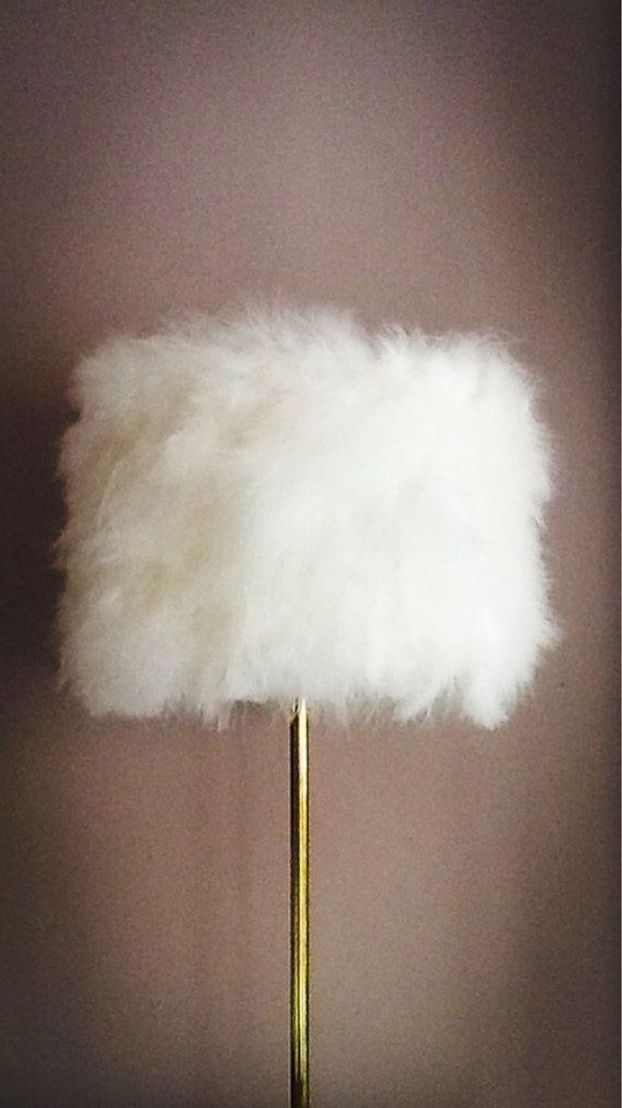 Elegant glam feather drum lampshade with