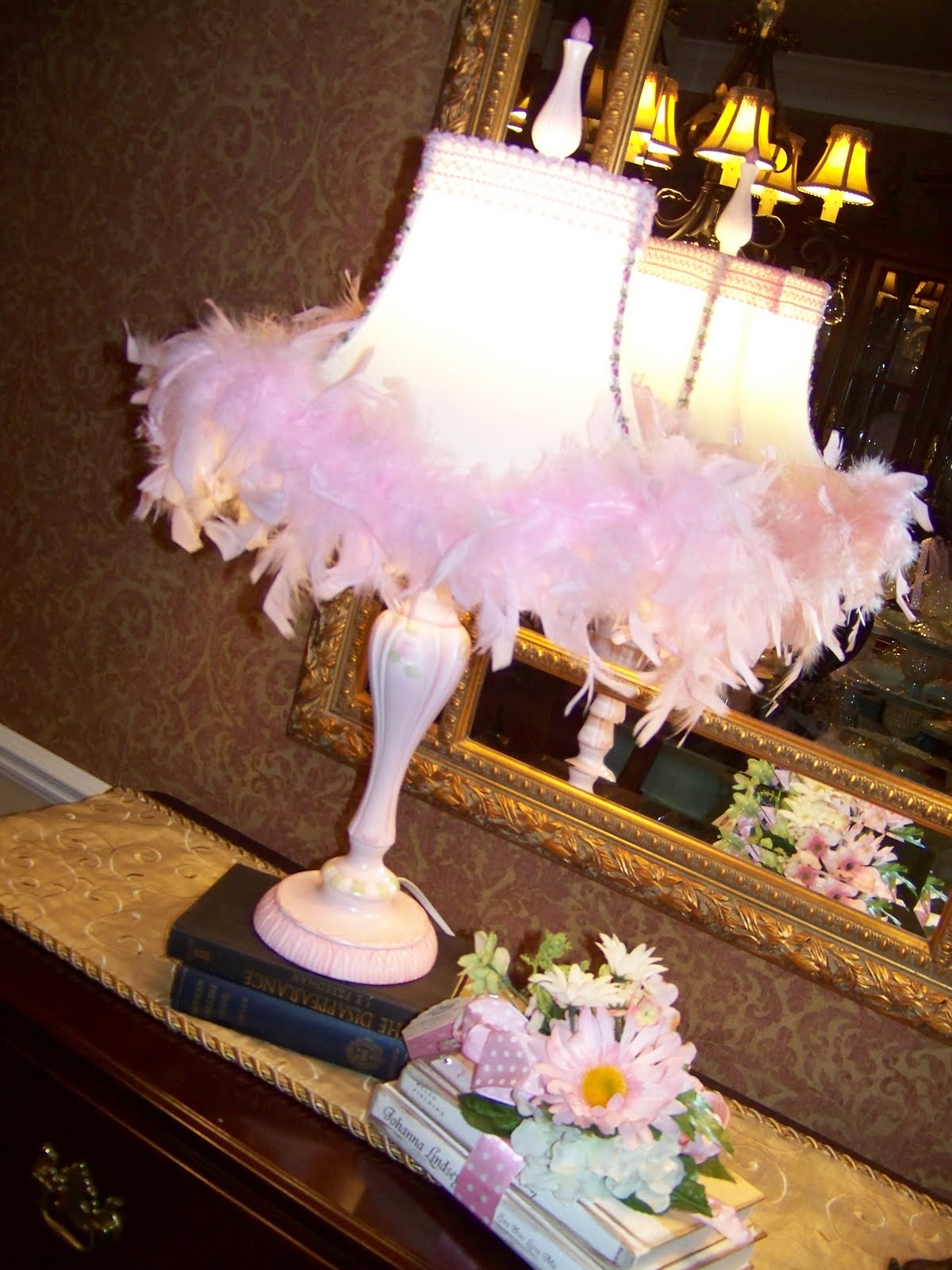 Feather lamp shade 7