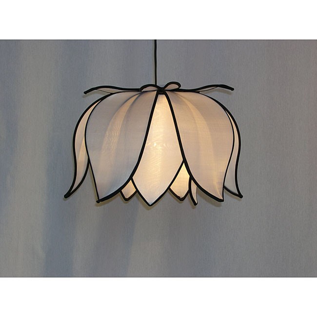 Hanging blooming white lotus lamp vietnam