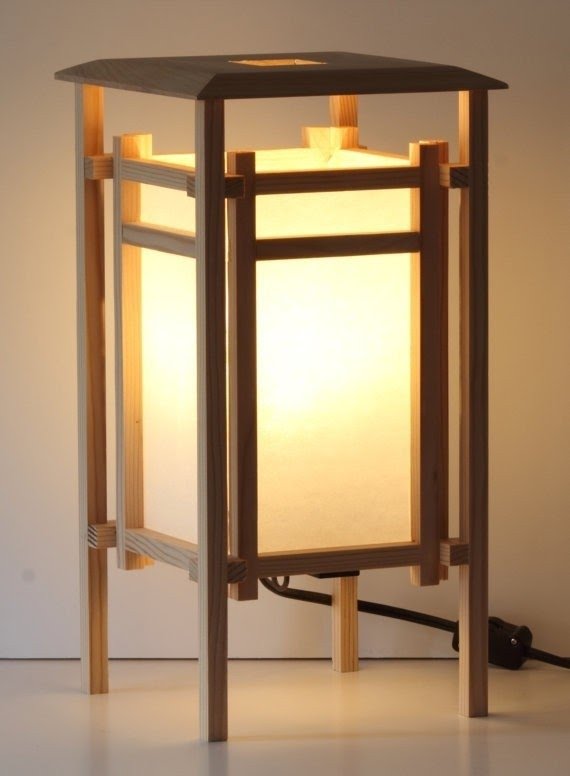 Japanese style shoji lantern table lamp