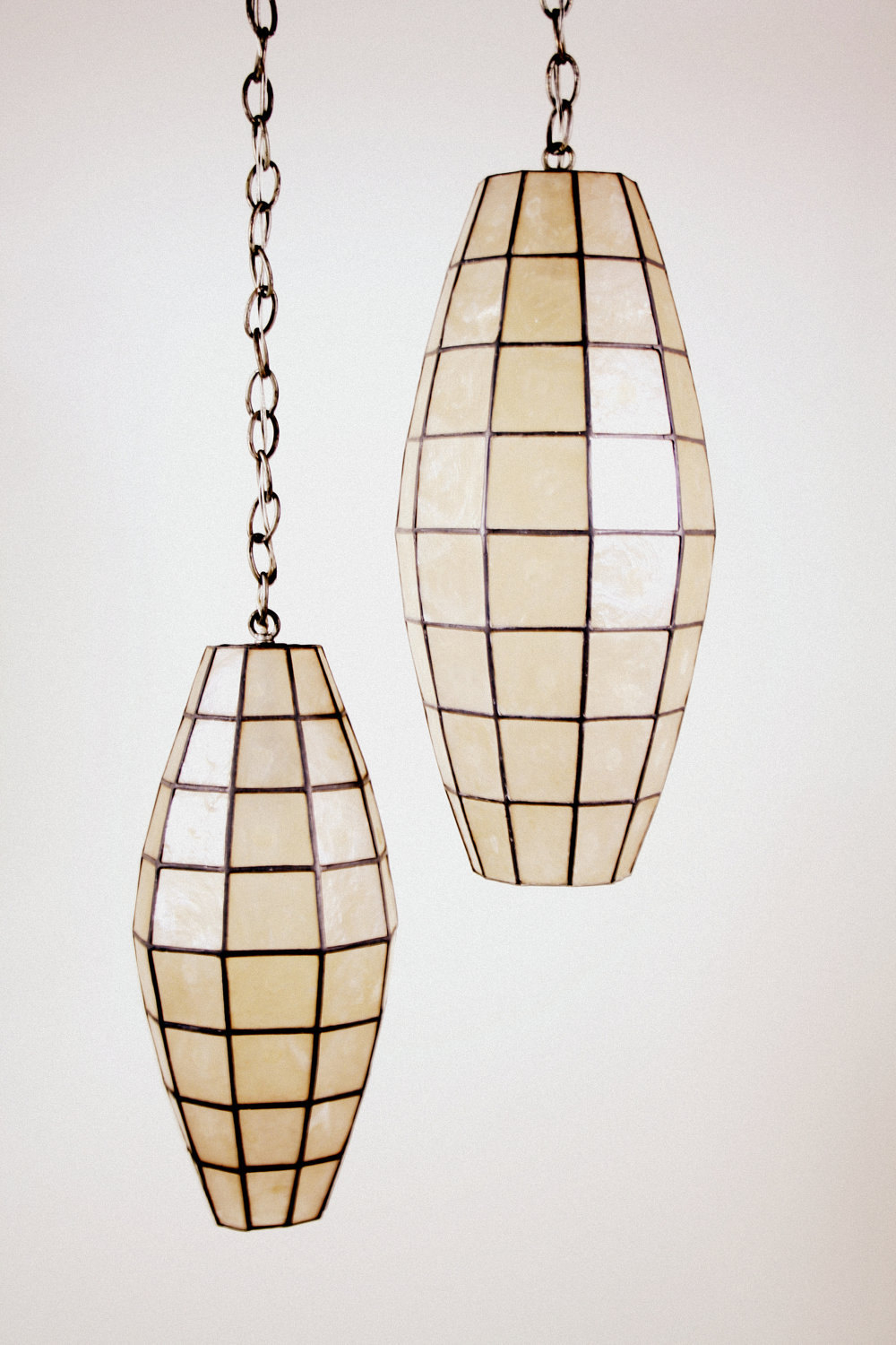 Mid century modern capiz shell faceted