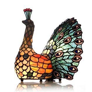 Tiffany style peacock lamp 8