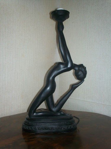 Vintage art deco nude lady table lamp