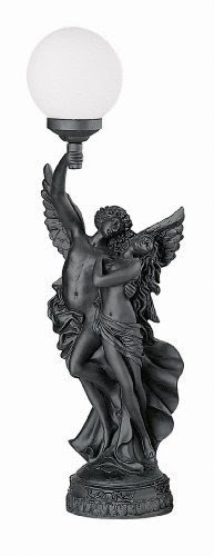31" Guardian Angel and Nude Woman Black Beauty Theme Table Lamp OK LIGHTING OK-3205