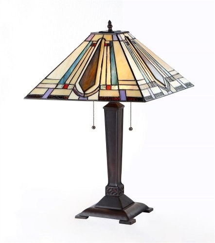 Amora Lighting AM1053TL14 Tiffany Style Mission Design Table Lamp