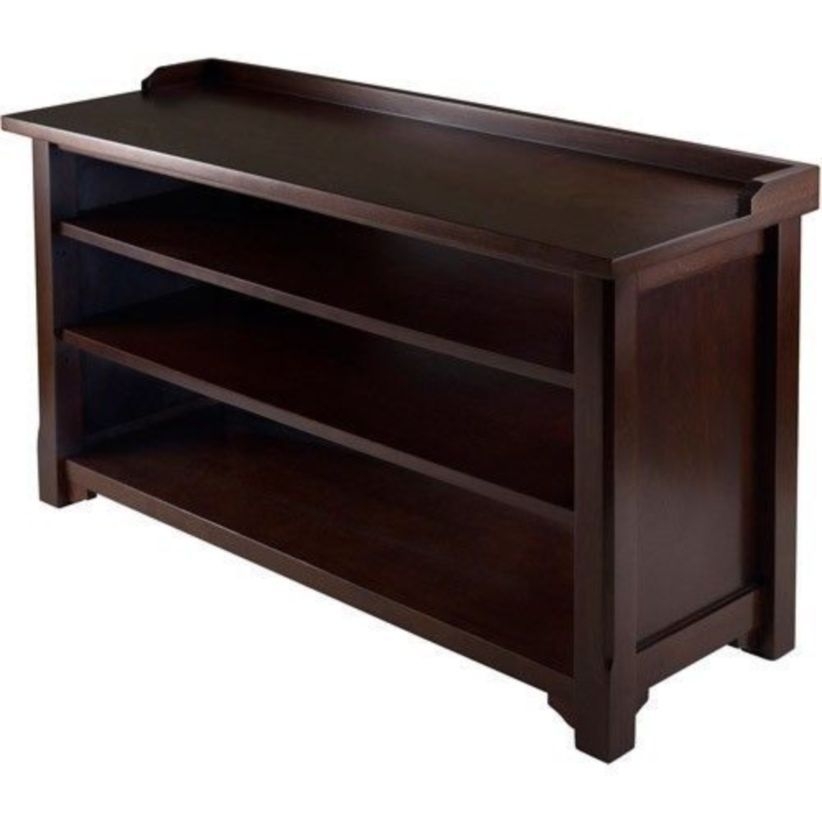 Dayton entryway bench with shoe storage walnut