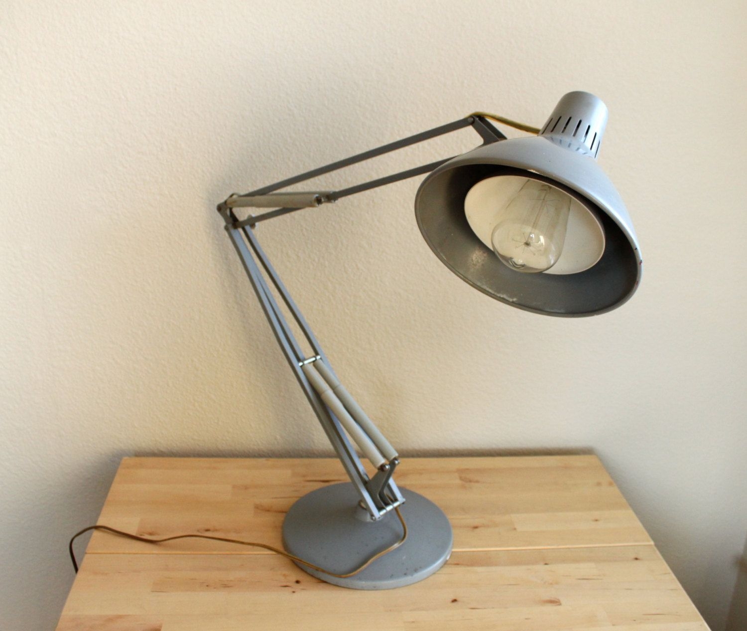 Industrial mid century swing arm light