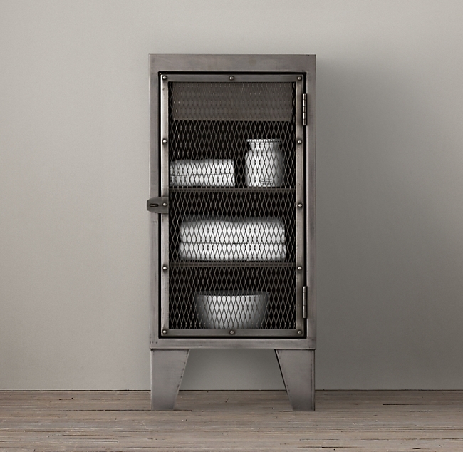 Metal cabinet circa 1900 french linen factory short bath cabinet