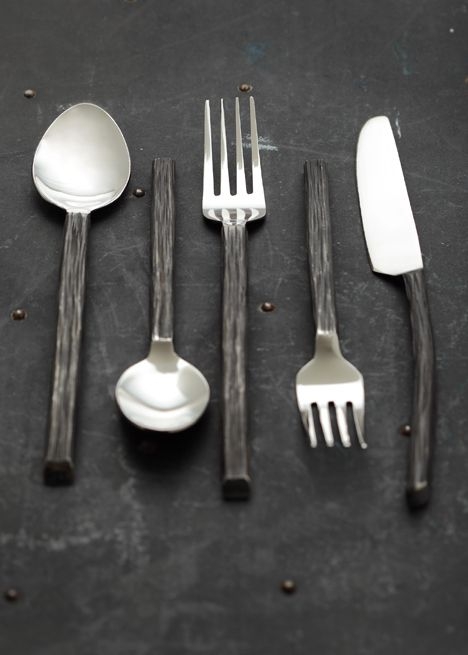Of the day ebony wood handle flatware ebony wood handle
