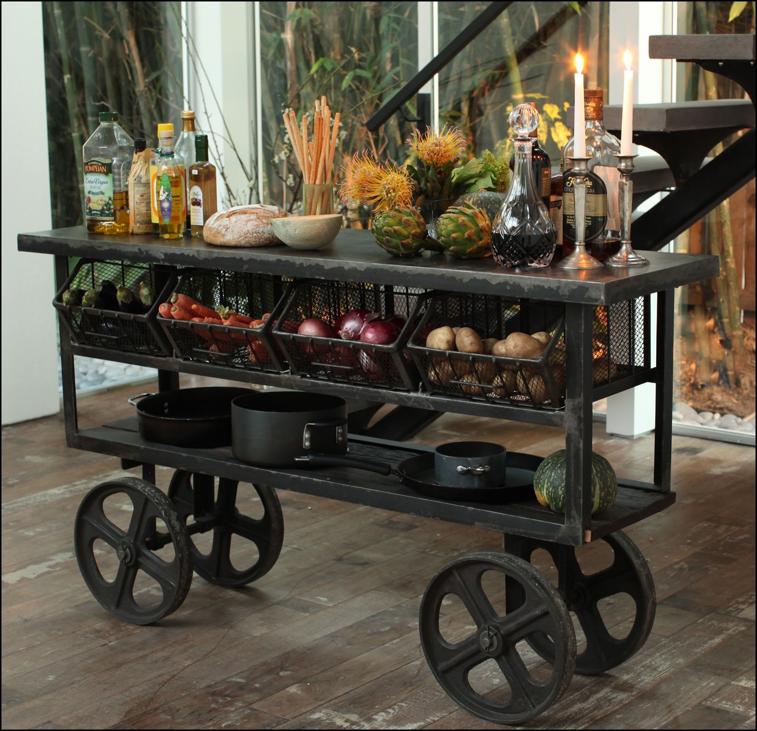 Rustic kitchen cart 4