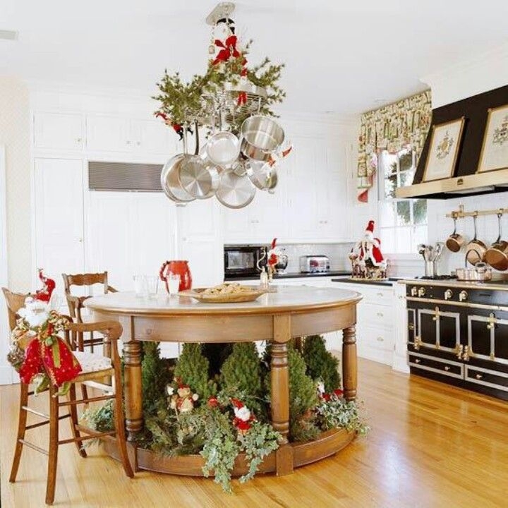 Kitchen island with pot rack 17