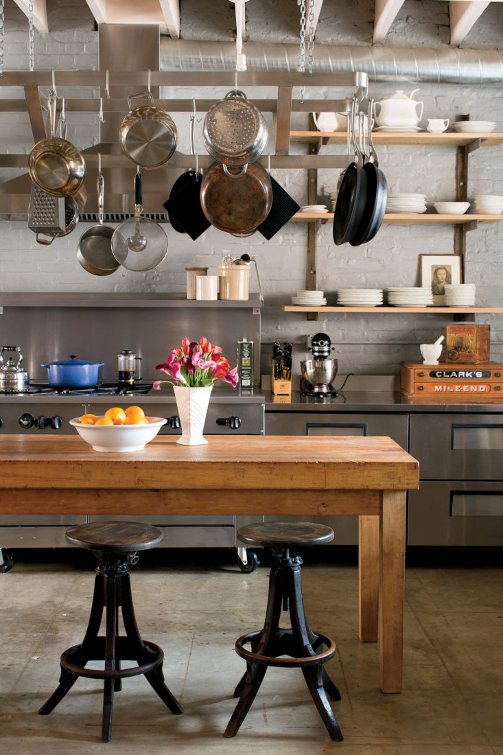 Kitchen island with pot rack 3