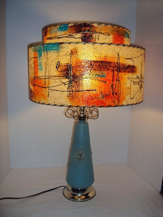 Mid century modern lamp and hand painted by debrasoriginals 195