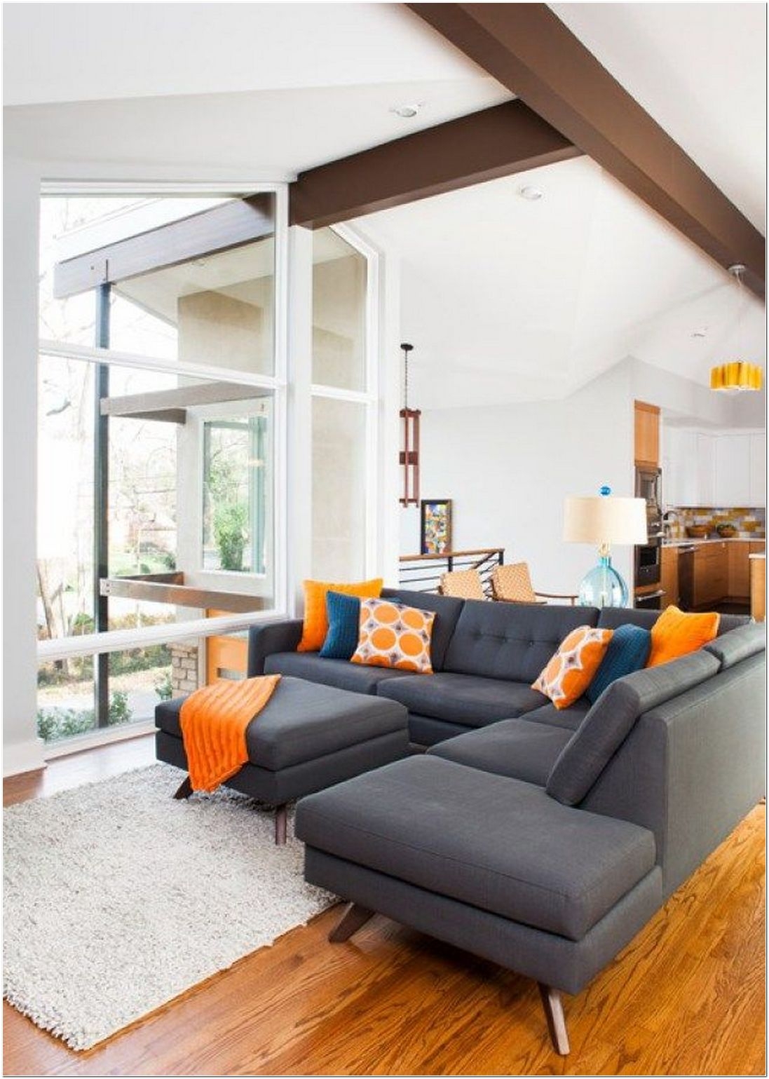 Mid century modern mini sectional sofa