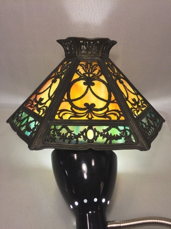 Miller slag glass lamp
