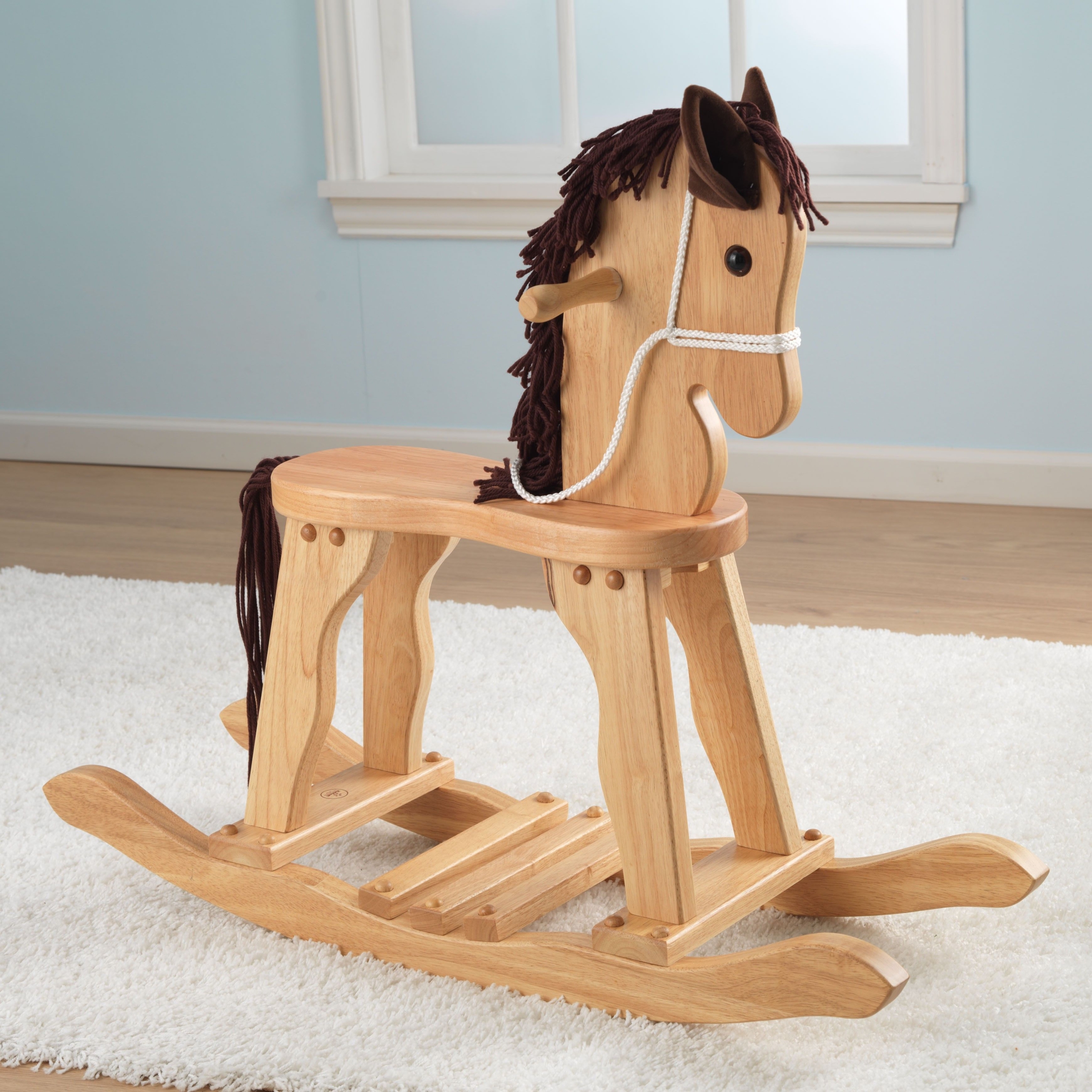 Cheval à Bascule Mural En Bois Peint – Décoration Chambre Enfant – Fait Main