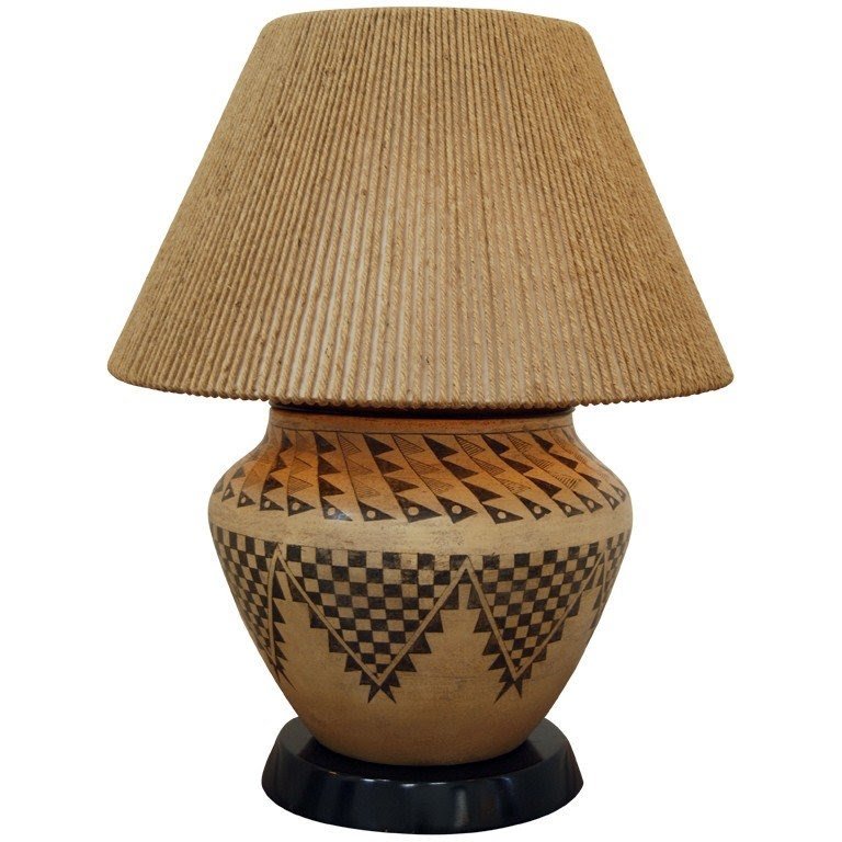 Samuel Marx Native American Indian Pottery Table Lamp