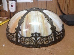Slag glass lamp shade