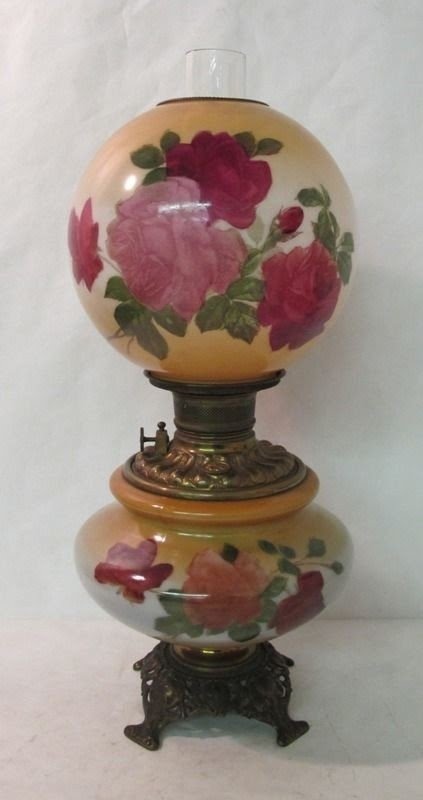 Stunning c 1880 consolidated gone with the wind lamp w