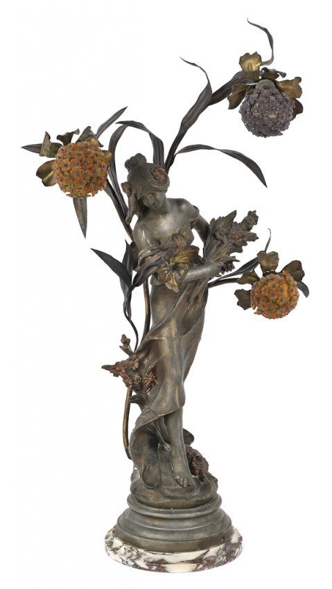 Victorian newel post lamp