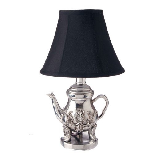 Walmart 13 25 charleston silver teapot table lamp with black