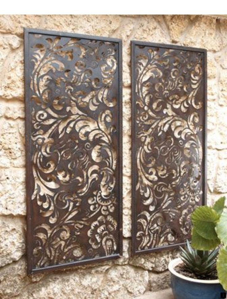 Wrought iron wall panel