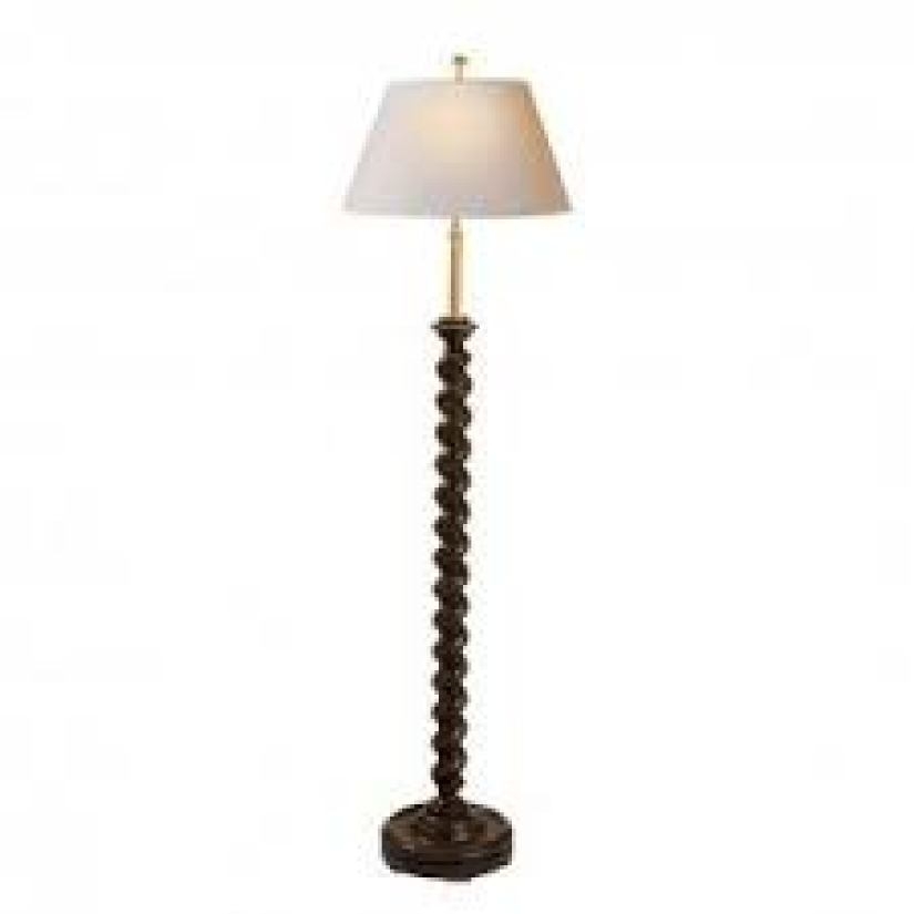 Antique wood floor lamp