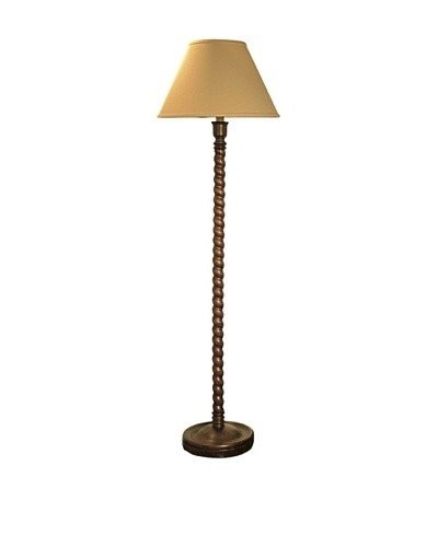 Aurora lighting barley twist dark wood floor lamp dark wood