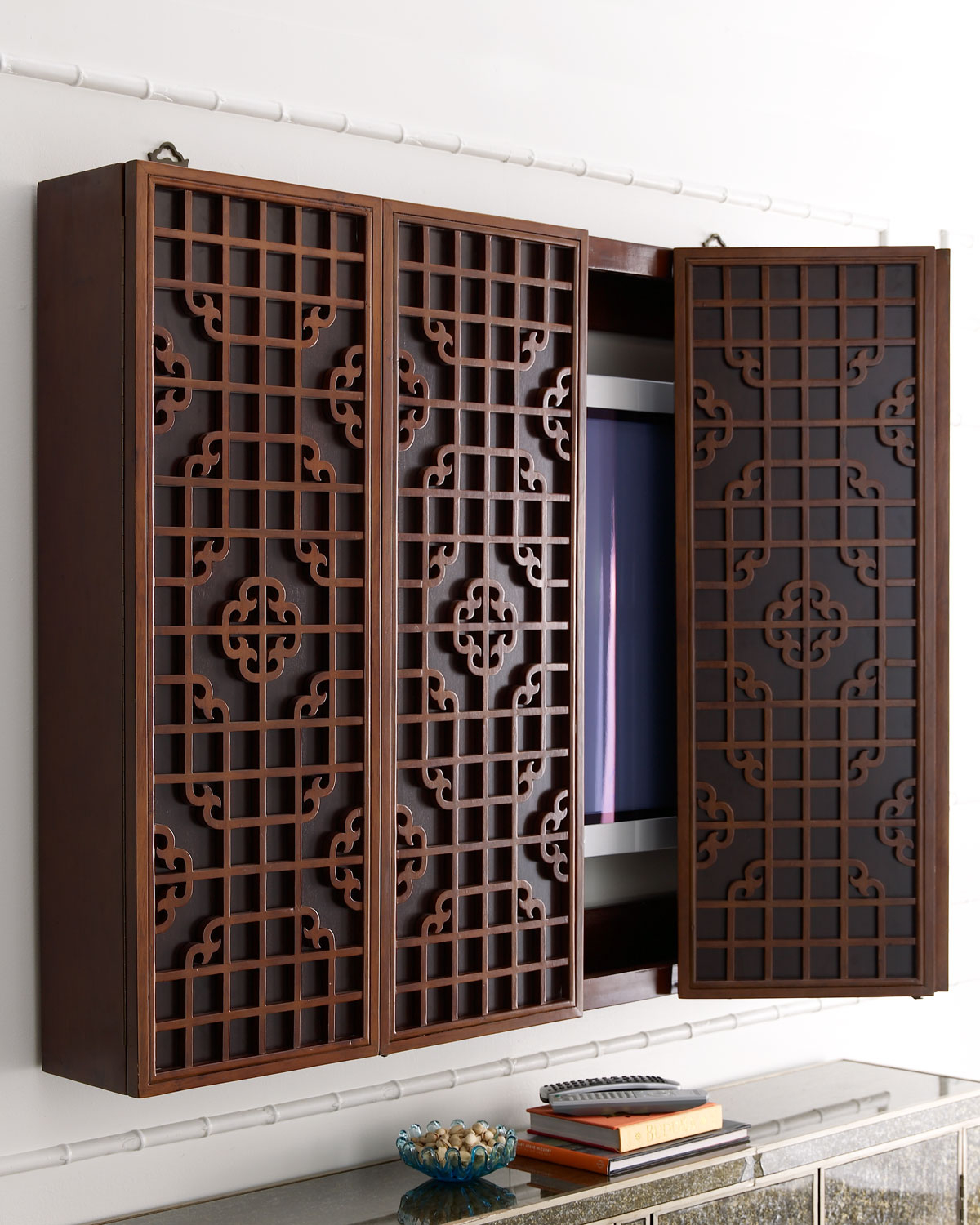 Living room wall mounted cabinets