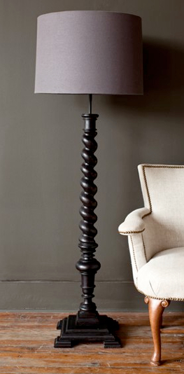 Natural wood floor lamp