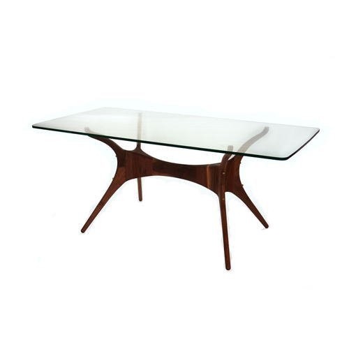 Glass dining table base