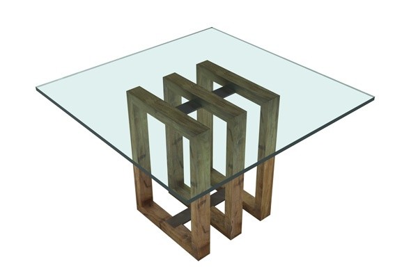 Glass top table base